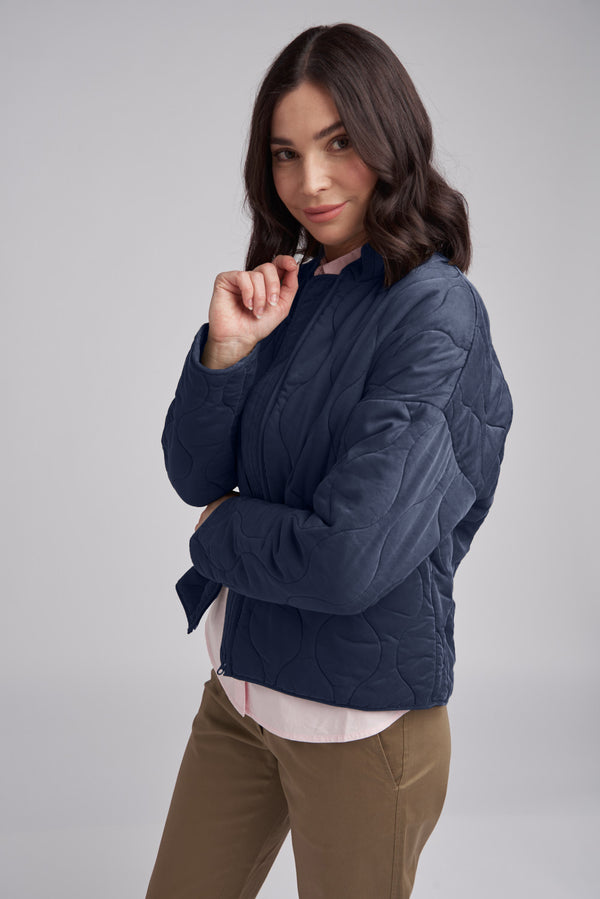 Cotton Quilted Jacket Navy