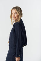 Ray Denim Jacket - Dark Navy by Goondiwindi Cotton. Timeless women’s fashion using natural fibres and classic shapes