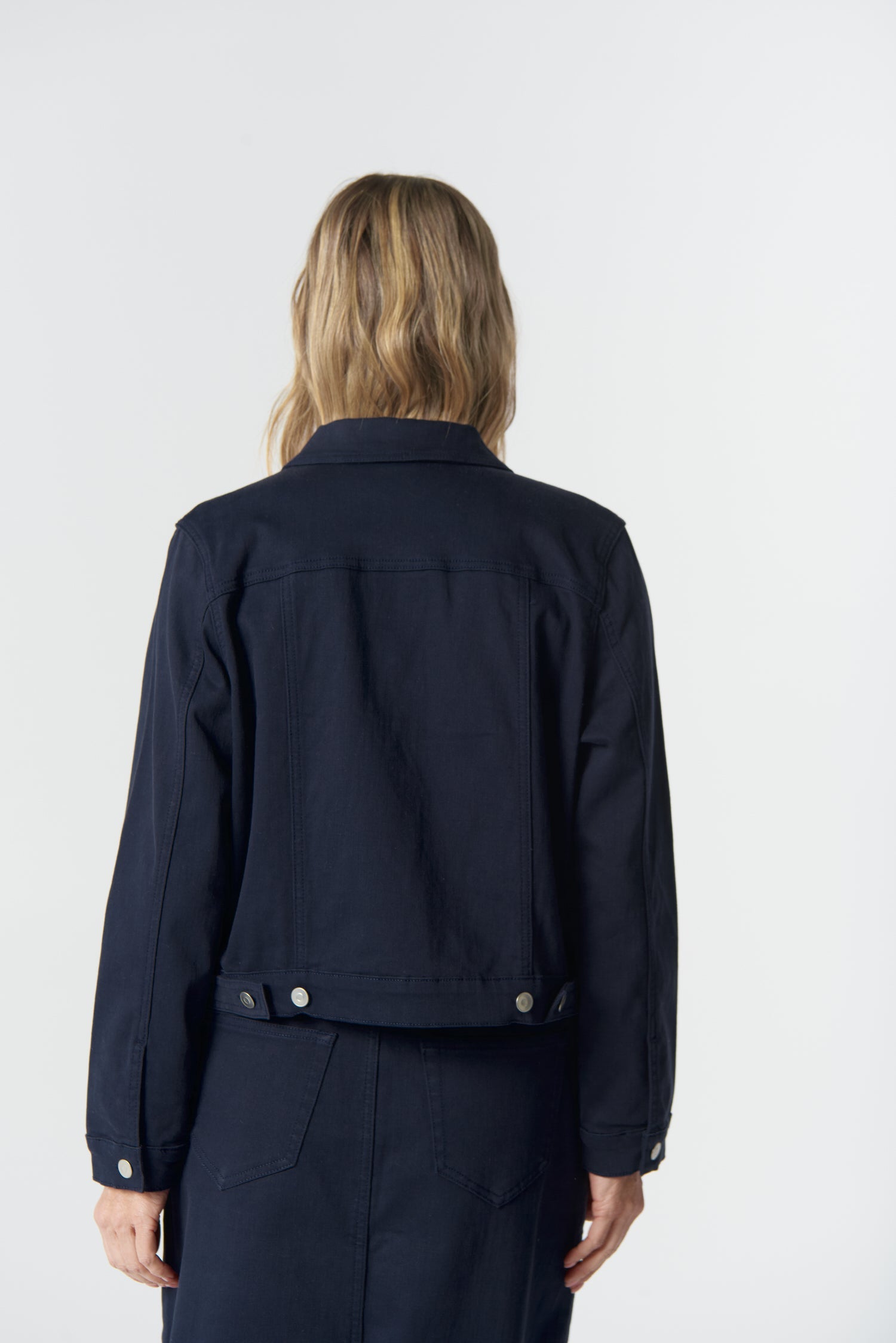 Ray Denim Jacket - Dark Navy by Goondiwindi Cotton. Timeless women’s fashion using natural fibres and classic shapes