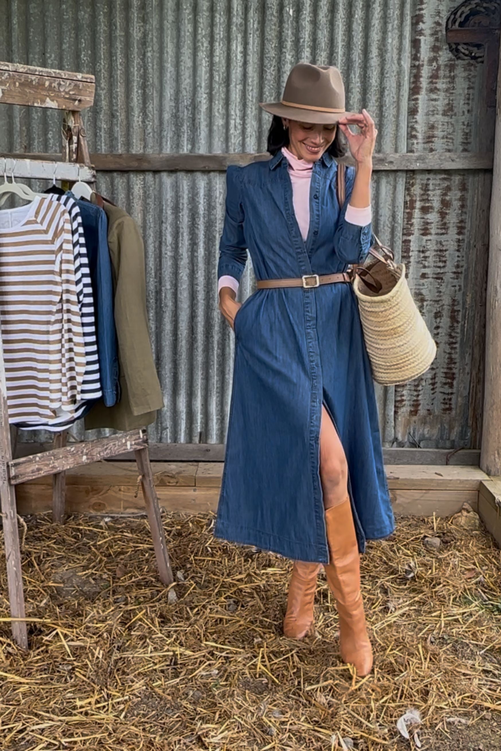 The Traditional Cotton Skivvy - Pale Pink by Goondiwindi Cotton. Timeless women’s fashion using natural fibres and classic shapes