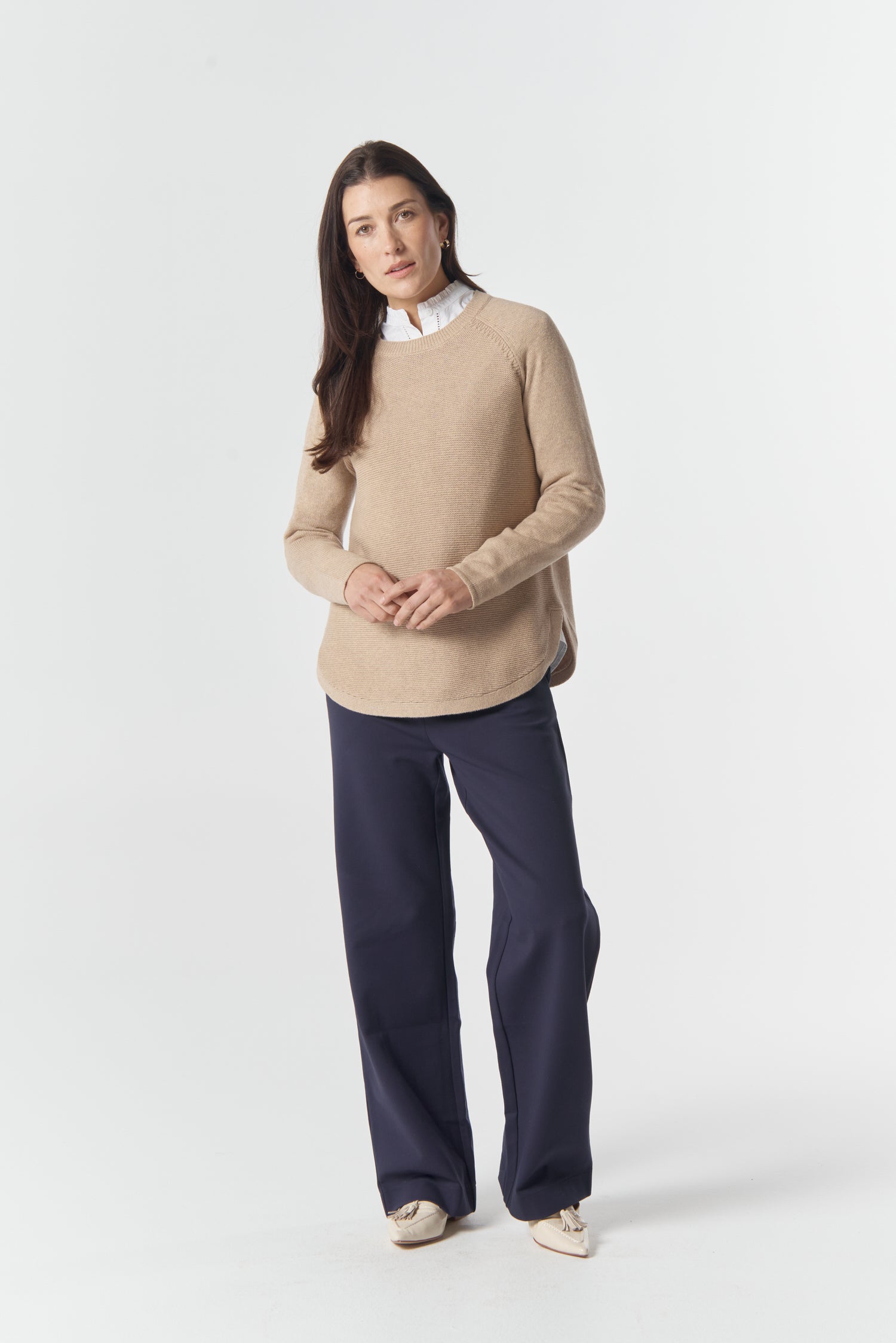 Goondiwindi Cotton Knitwear The Classic Crew Neck Raglan Jumper - Breccia