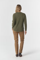 Goondiwindi Cotton Knitwear The Classic Crew Neck Raglan Jumper - Covert Green