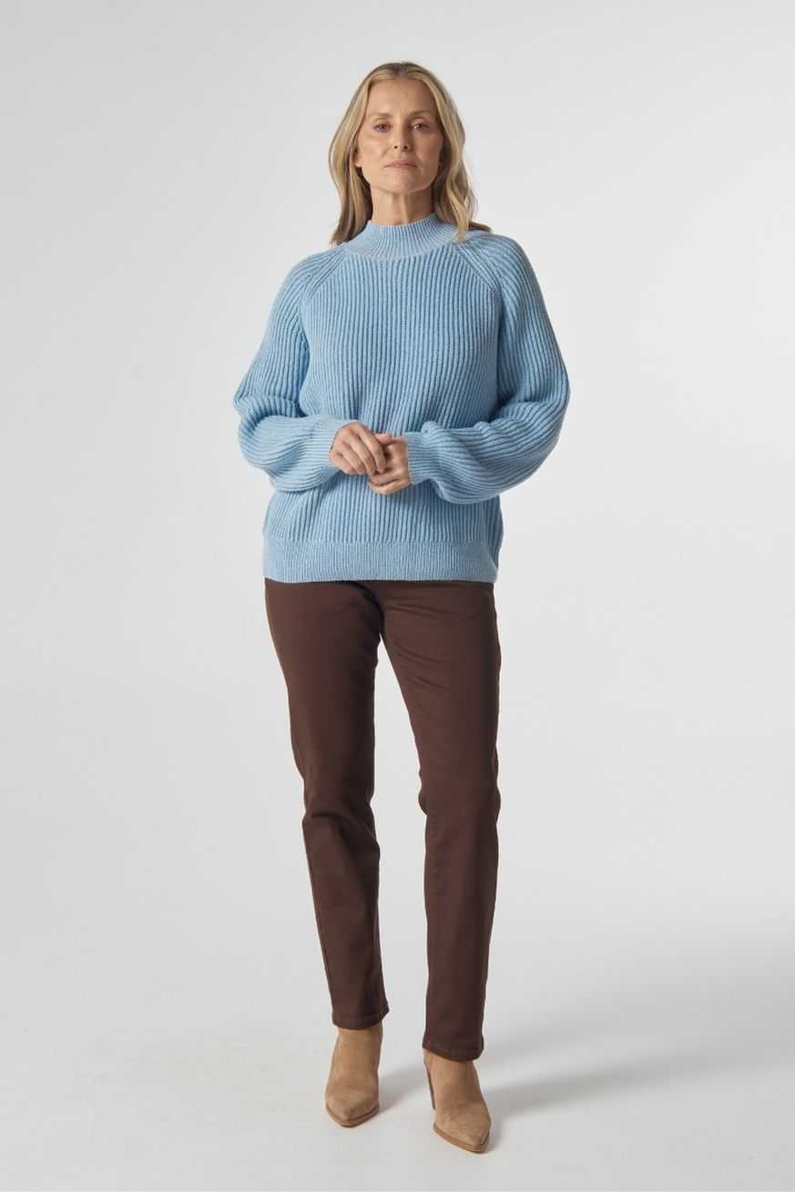 Goondiwindi Cotton Knitwear High Country Merino Cotton Jumper - Air Blue
