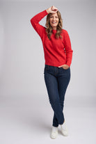 Goondiwindi Cotton Knitwear Classic Cable Crew Neck Jumper Poppy