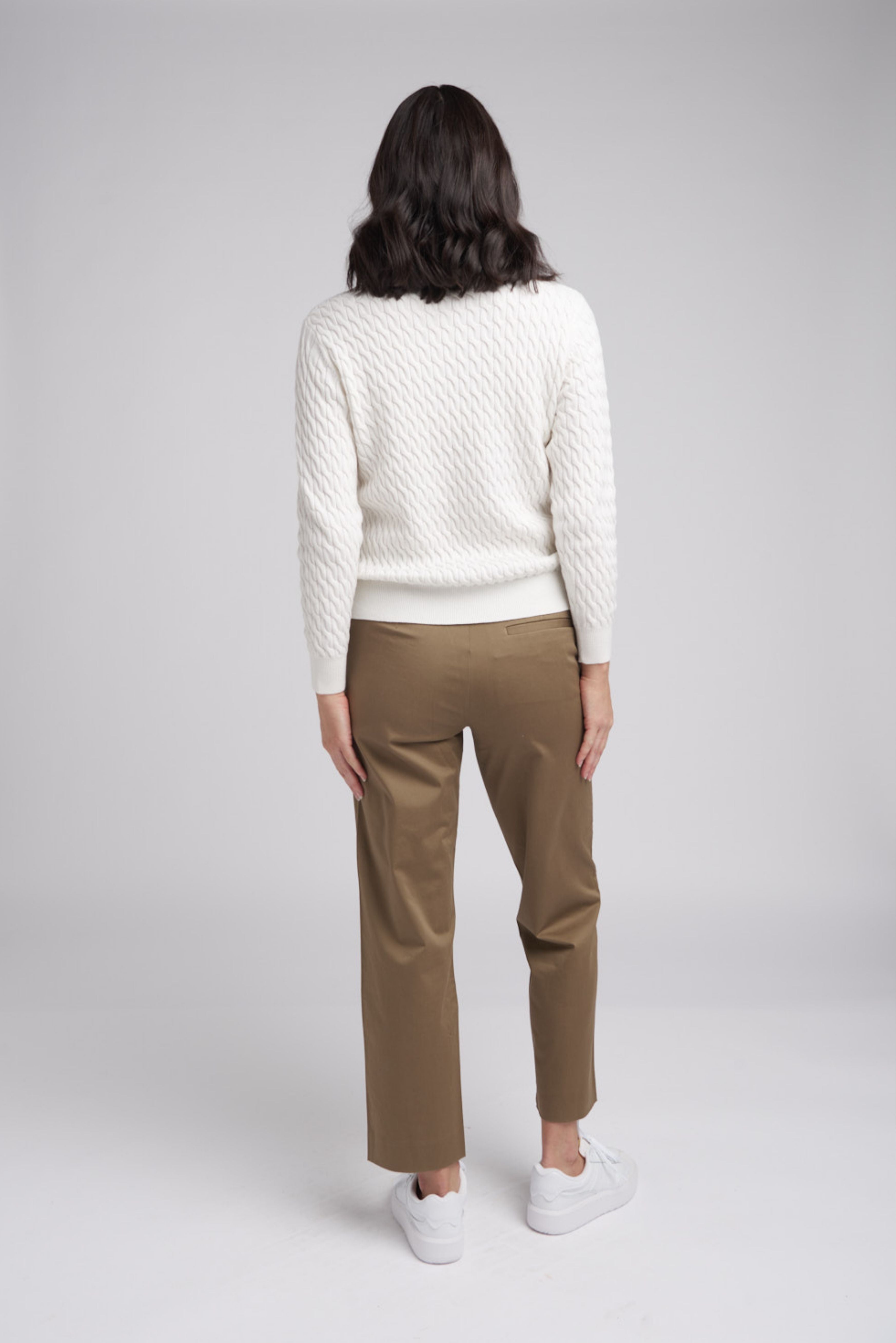 Goondiwindi Cotton Knitwear Classic Cable Crew Neck Jumper Snowflake