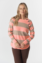 Goondiwindi Cotton Knitwear The Yards Merino Cotton Jumper - Fondant Pink/Oatmeal