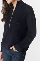 Goondiwindi Cotton Knitwear Jillaroo ½ Zip Merino Cotton Jumper - Navy