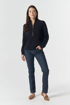Goondiwindi Cotton Knitwear Jillaroo ½ Zip Merino Cotton Jumper - Navy