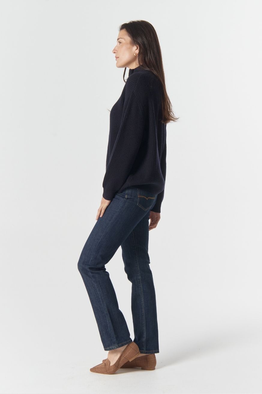 Goondiwindi Cotton Knitwear Jillaroo ½ Zip Merino Cotton Jumper - Navy