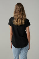 cloth+paper+scissors Tees Fern Cotton Shaped Hem Tee - Black