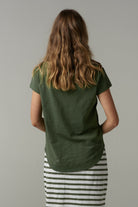 Fern Cotton Shaped Hem Tee - Fairway Green by cloth+paper+scissors. Timeless women’s fashion using natural fibres and classic shapes