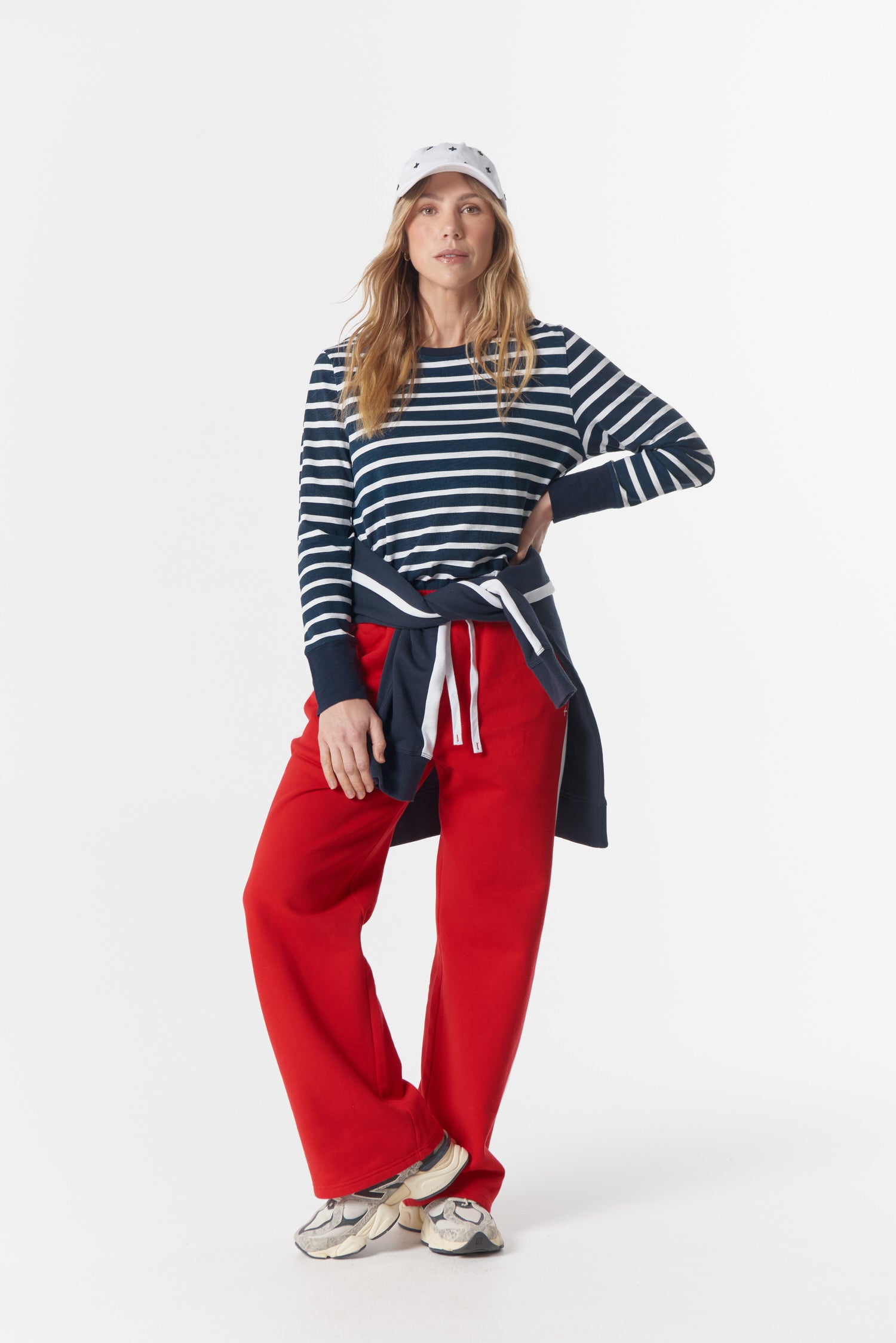 cloth+paper+scissors Tees The Show Stopper Stripe Tee - White/Parisian Navy