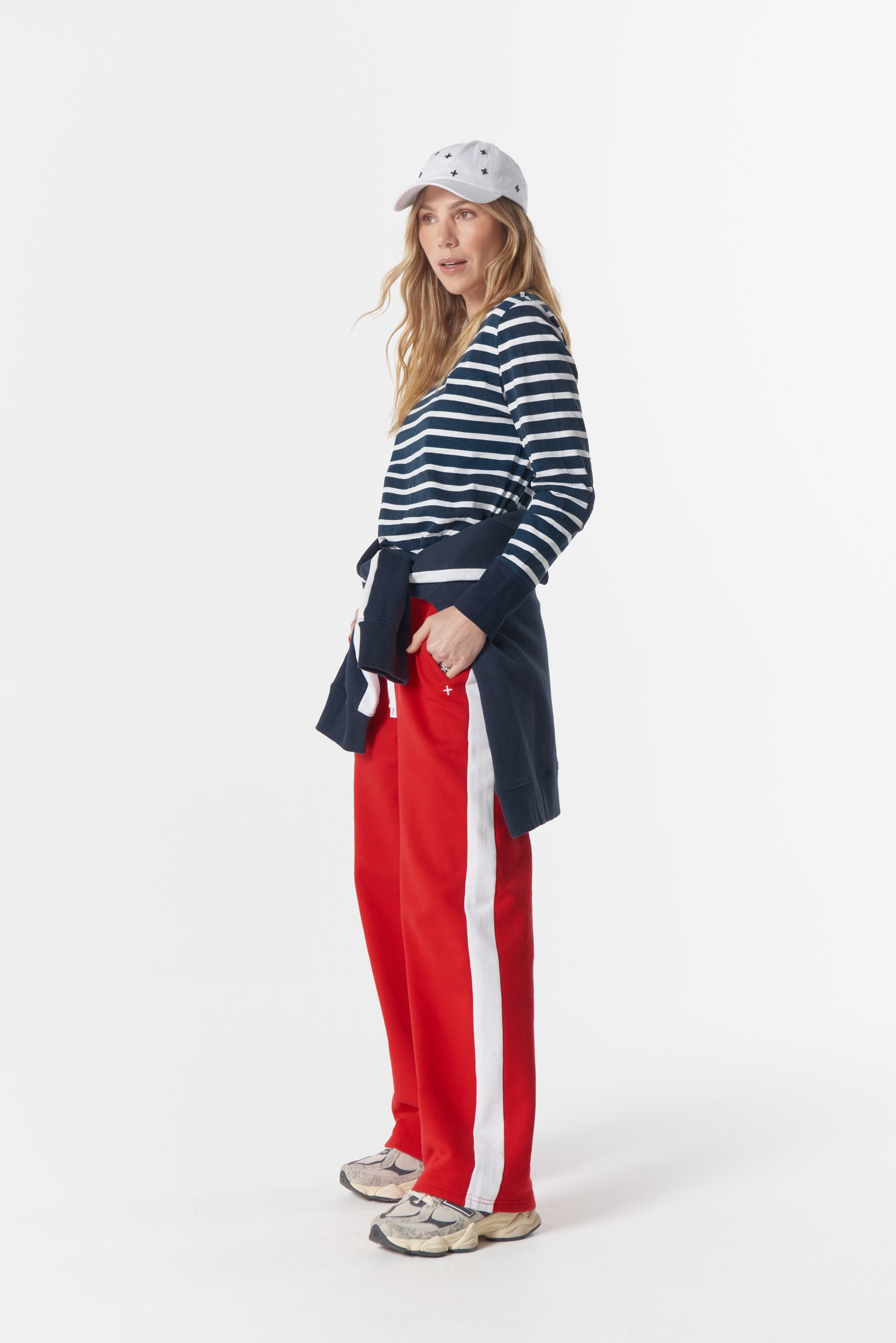 cloth+paper+scissors Tees The Show Stopper Stripe Tee - White/Parisian Navy