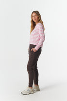 cloth+paper+scissors Tees The Show Stopper Stripe Tee - White/Pink A Boo