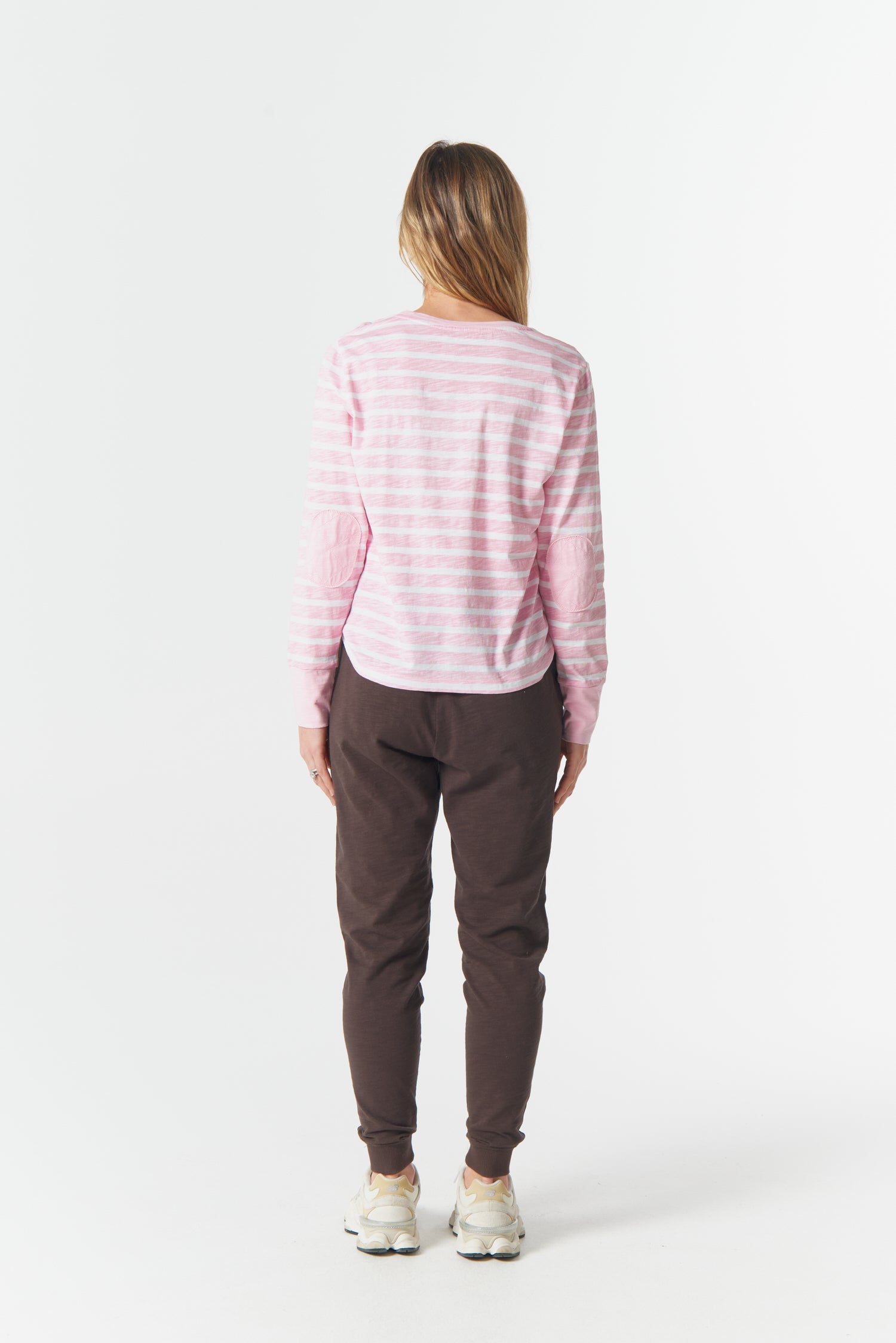 cloth+paper+scissors Tees The Show Stopper Stripe Tee - White/Pink A Boo