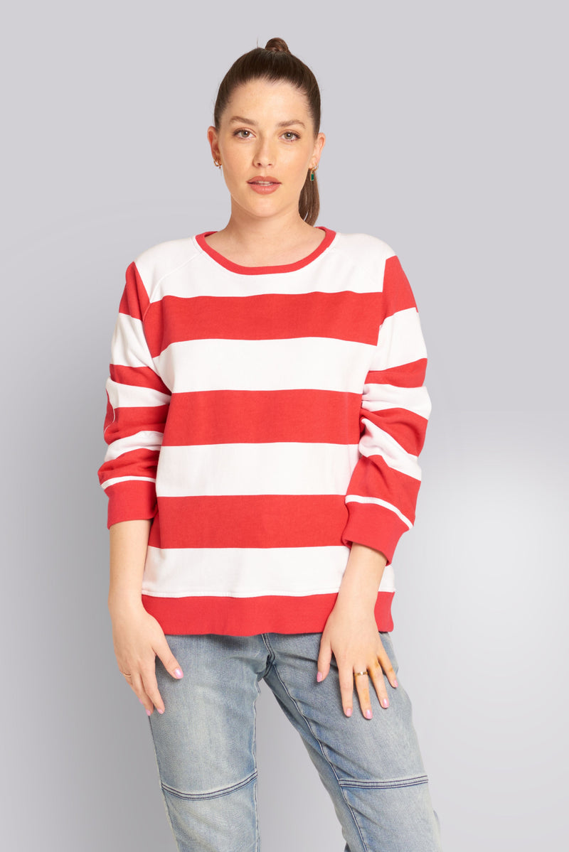 Stripe Sweatshirt Red / White
