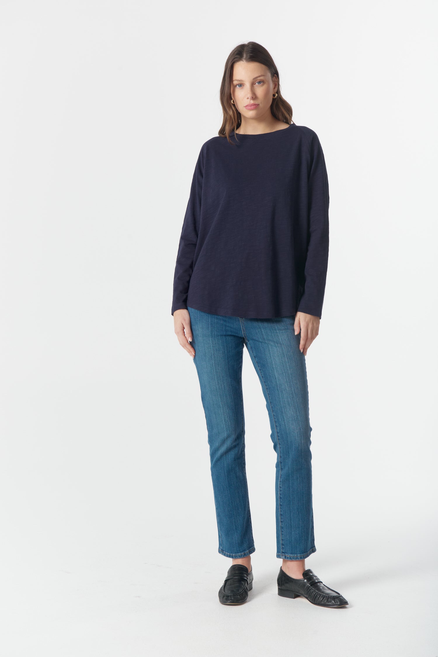 On Repeat Raglan Tee - Parisian Navy by cloth+paper+scissors. Timeless women’s fashion using natural fibres and classic shapes