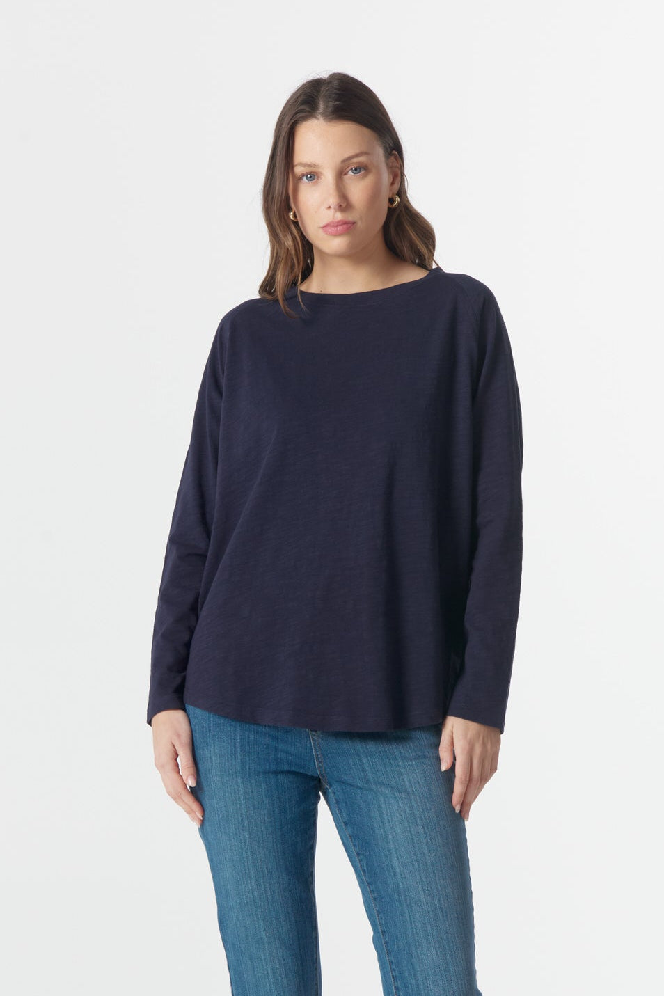 cloth+paper+scissors Bottoms High Noon Straight Leg Jean - Denim Blue