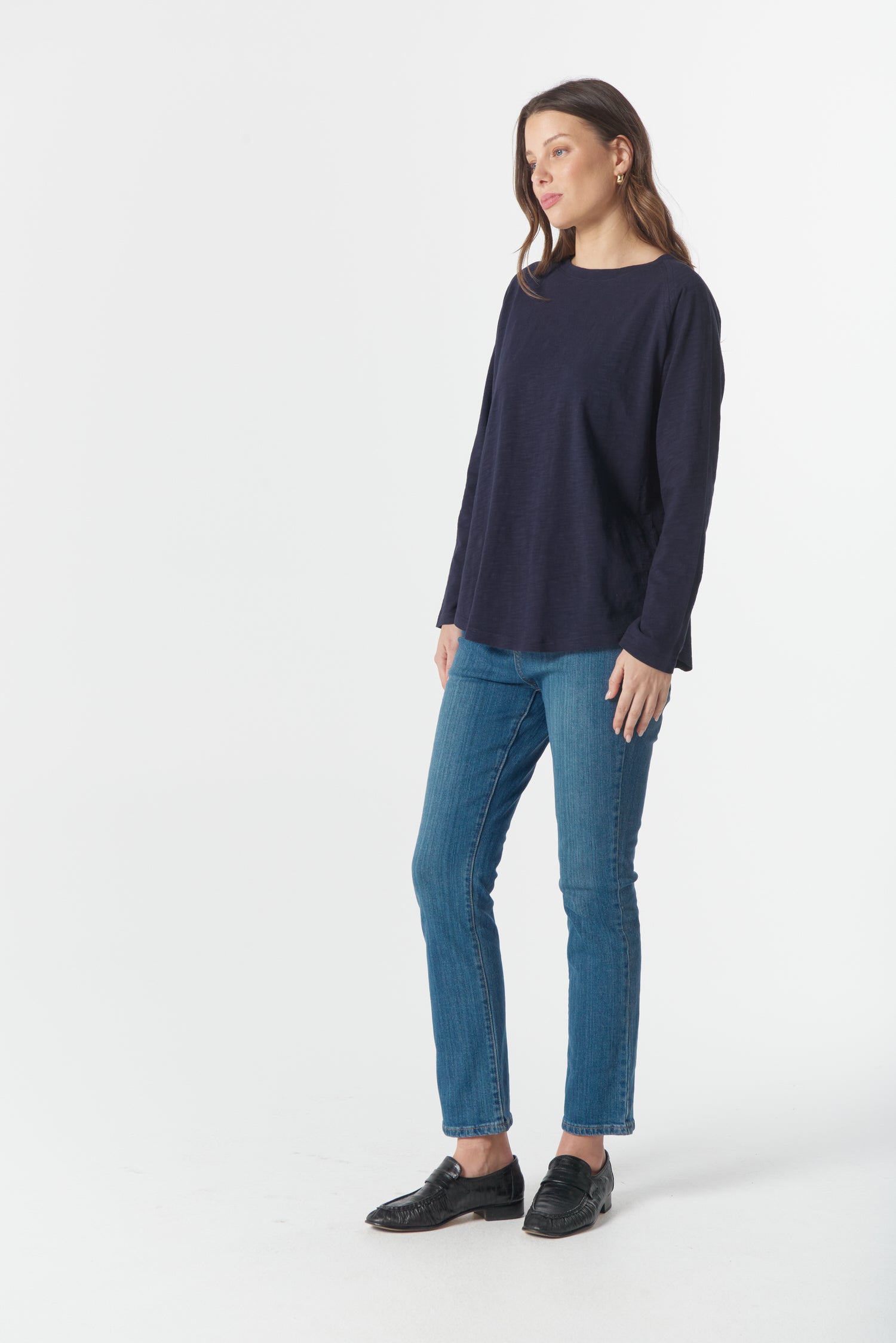 On Repeat Raglan Tee - Parisian Navy by cloth+paper+scissors. Timeless women’s fashion using natural fibres and classic shapes