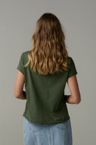 cloth+paper+scissors Tees Front Split Cotton Tee - Fairway Green