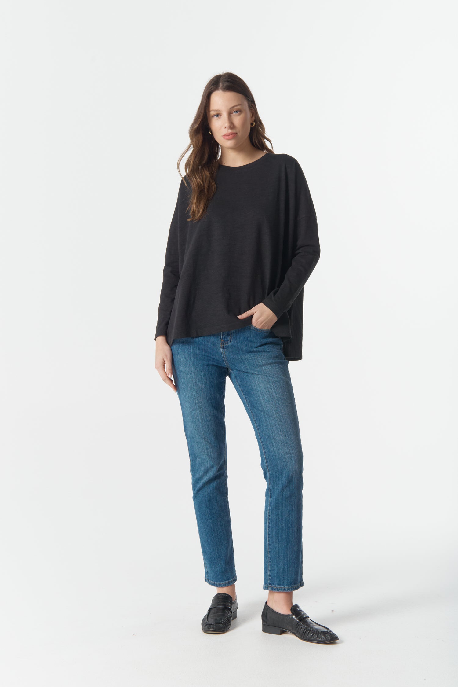 cloth+paper+scissors Tees Drop Sleeve Boxy Tee - Black