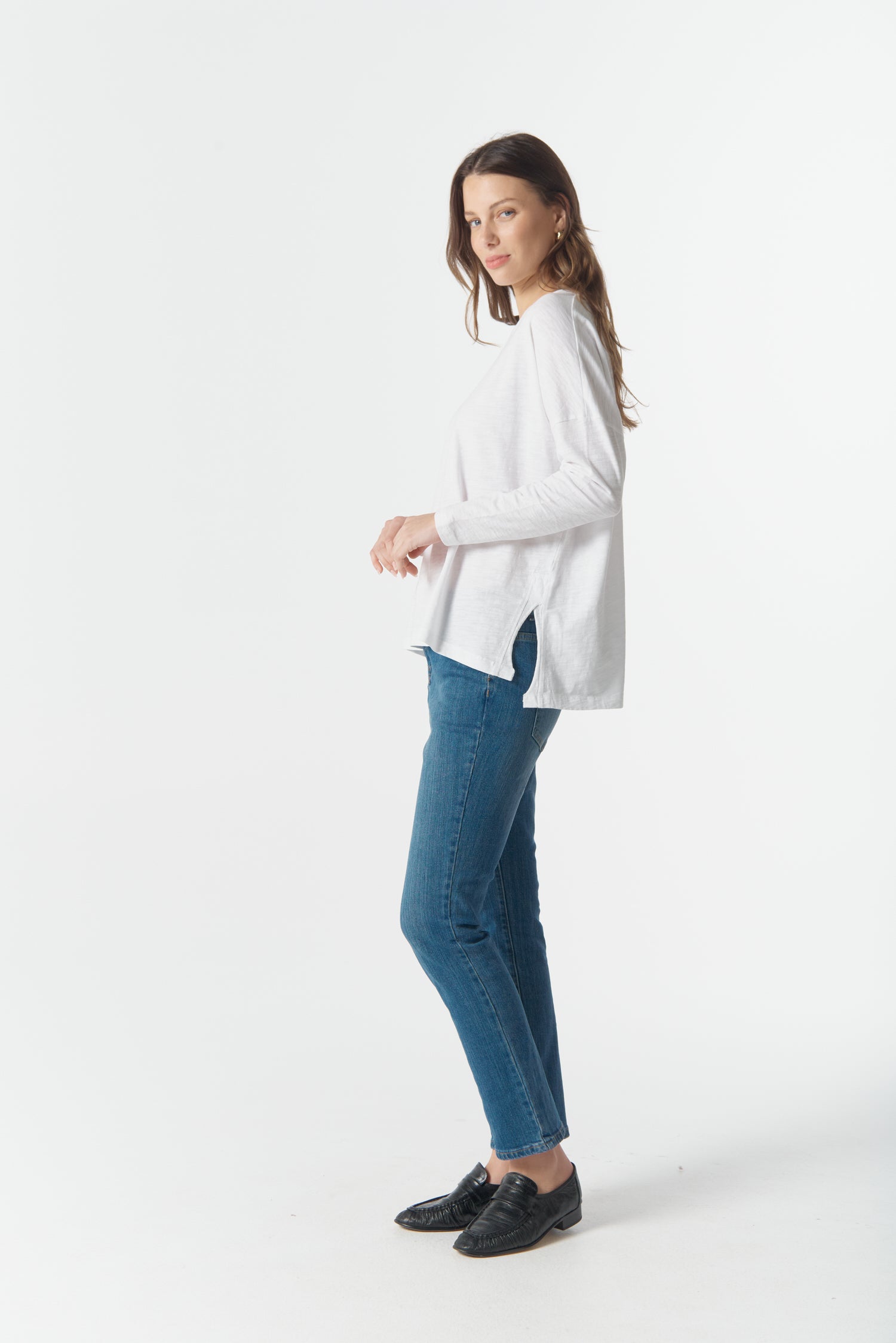 cloth+paper+scissors Tees Drop Sleeve Boxy Tee - White