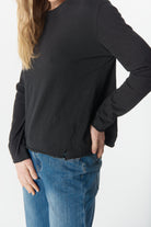 cloth+paper+scissors Tees The Front Split Long Sleeve Tee - Black