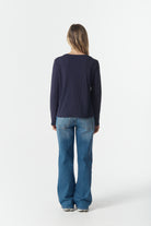 cloth+paper+scissors Tees The Front Split Long Sleeve Tee - Parisian Navy