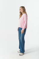 cloth+paper+scissors Tees The Front Split Long Sleeve Tee - Pink A Boo