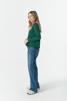cloth+paper+scissors Tees The Front Split Long Sleeve Tee - Rainforest