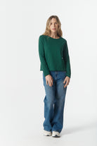 cloth+paper+scissors Tees The Front Split Long Sleeve Tee - Rainforest