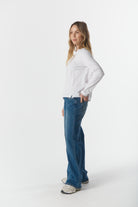 cloth+paper+scissors Tees The Front Split Long Sleeve Tee - White