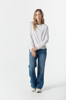 cloth+paper+scissors Tees The Front Split Long Sleeve Tee - White