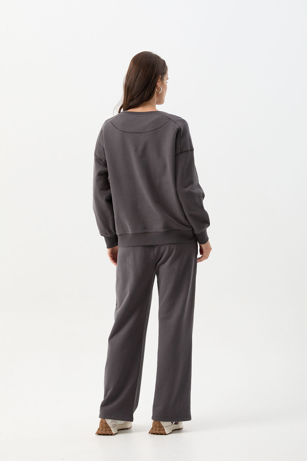 Oversized Cotton Brushed Fleece Sweater - Pavement Grey by cloth+paper+scissors. Timeless women’s fashion using natural fibres and classic shapes