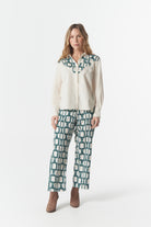 cloth+paper+scissors Blouses Cowgirl Yoke Shirt - Cream/Chain Print