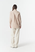 cloth+paper+scissors Blouses Most Wanted Striped Shirt - Camel/White