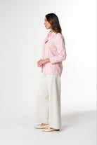 cloth+paper+scissors Blouses Most Wanted Striped Shirt - Pink A Boo/White