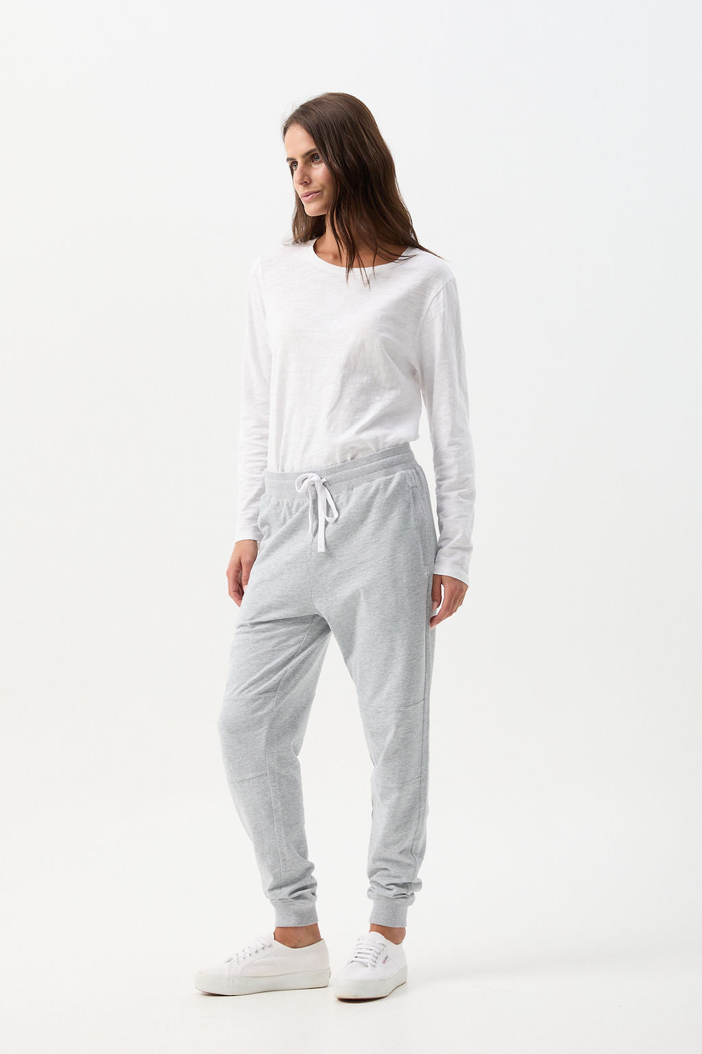 Back By Demand Cotton Jogger - Grey Marle by cloth+paper+scissors. Timeless women’s fashion using natural fibres and classic shapes