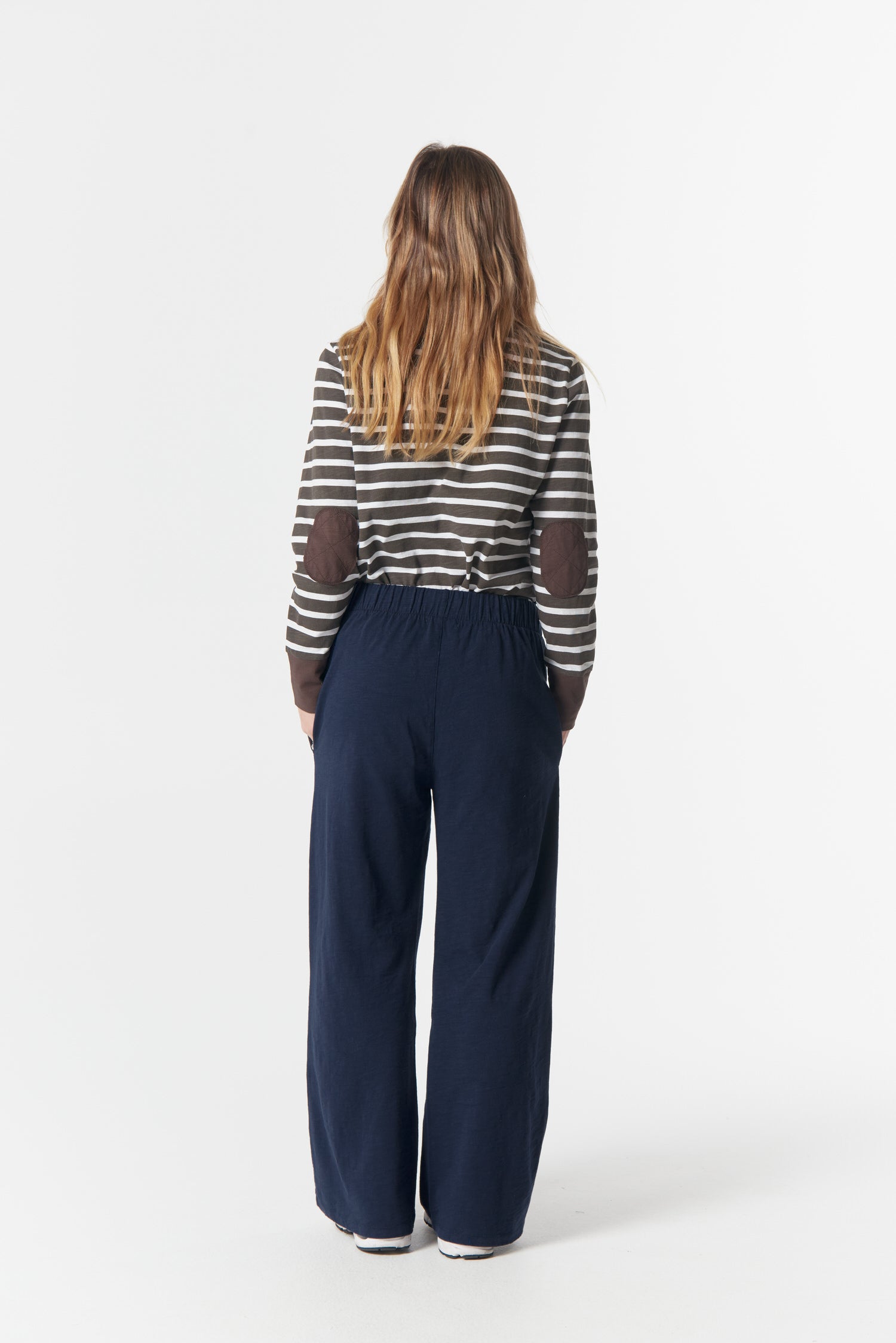 Cotton Wide Leg Slub Track Pant - Parisian Night by cloth+paper+scissors. Timeless women’s fashion using natural fibres and classic shapes