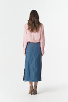 cloth+paper+scissors Bottoms High Road Denim Skirt - Denim Blue