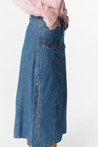 cloth+paper+scissors Bottoms High Road Denim Skirt - Denim Blue