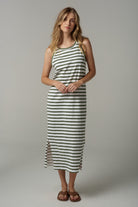 Riverfolk Cotton Tank Dress - White/Fairway Green by cloth+paper+scissors. Timeless women’s fashion using natural fibres and classic shapes