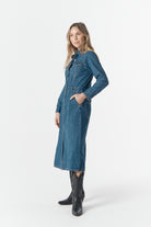 cloth+paper+scissors Dresses Dusty Rose Denim Dress - Denim Blue