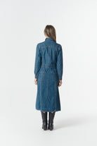 cloth+paper+scissors Dresses Dusty Rose Denim Dress - Denim Blue