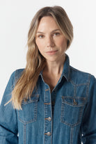 cloth+paper+scissors Dresses Dusty Rose Denim Dress - Denim Blue