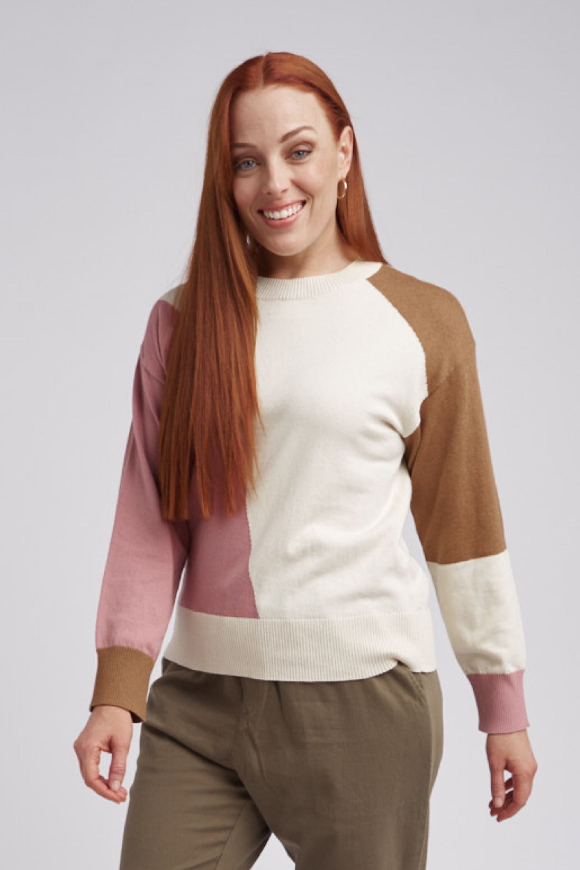cloth+paper+scissors Knitwear Multi Coloured Jumper - Fox/Cream/Musk