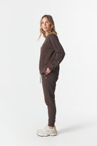 cloth+paper+scissors Rugbys My Fave Cotton Five Cross Sweater - Chocolate Torte/White