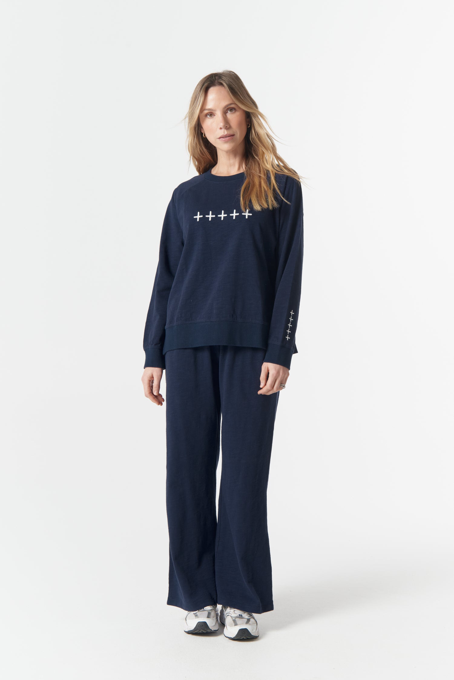 cloth+paper+scissors Rugbys My Fave Cotton Five Cross Sweater - Parisian Navy/White