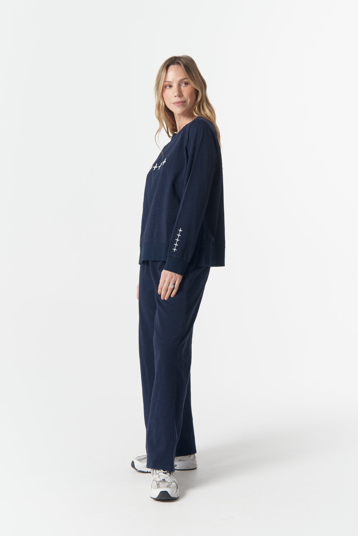 cloth+paper+scissors Rugbys My Fave Cotton Five Cross Sweater - Parisian Navy/White
