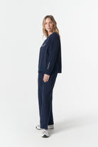cloth+paper+scissors Rugbys My Fave Cotton Five Cross Sweater - Parisian Navy/White